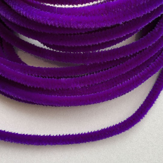 Soft 8mm Wired Chenille Cording in Violet Purple ~ 1 yd.